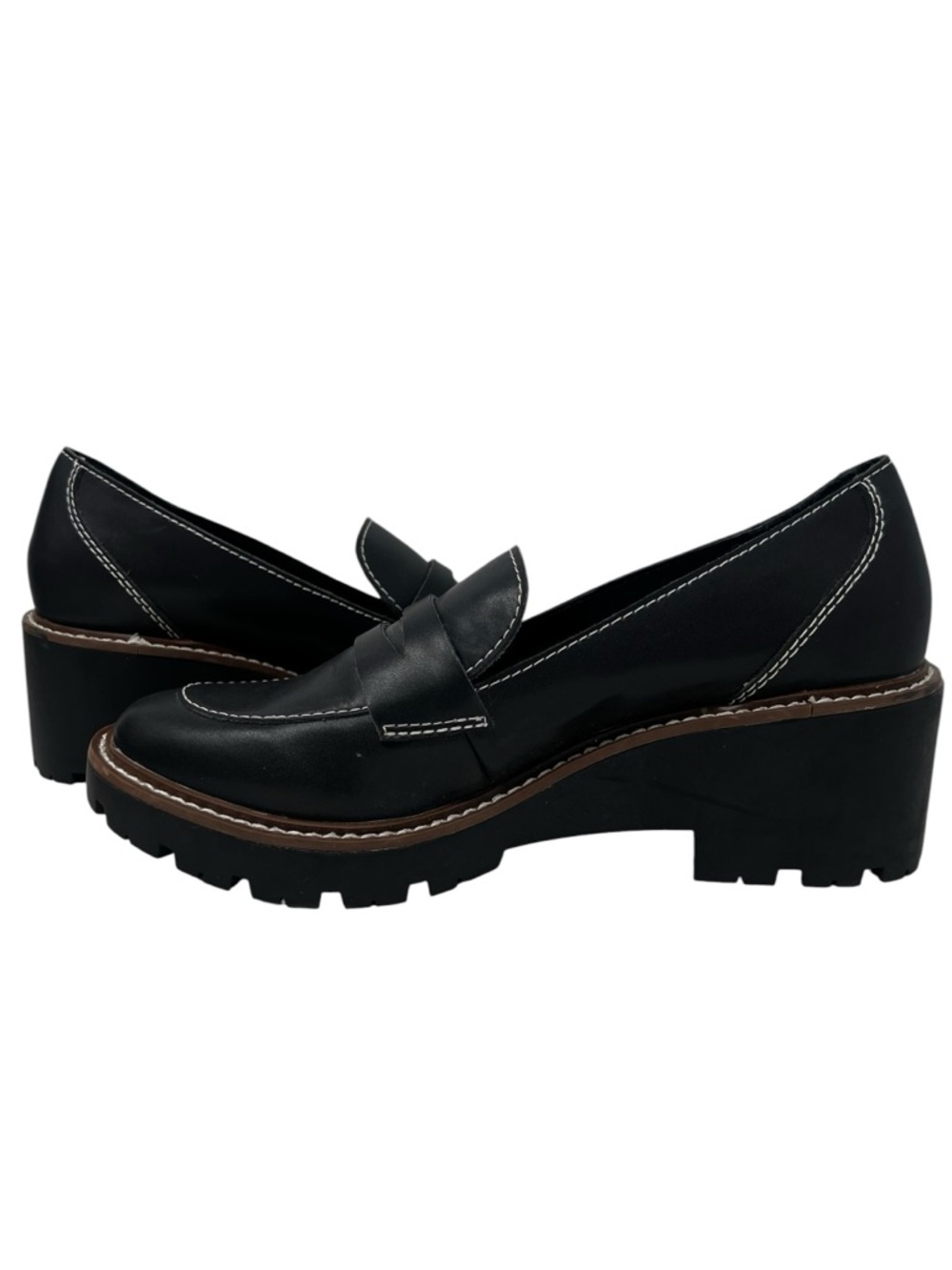 Blondo Black Lug-Sole Penny Loafers - Picture 3 of 9